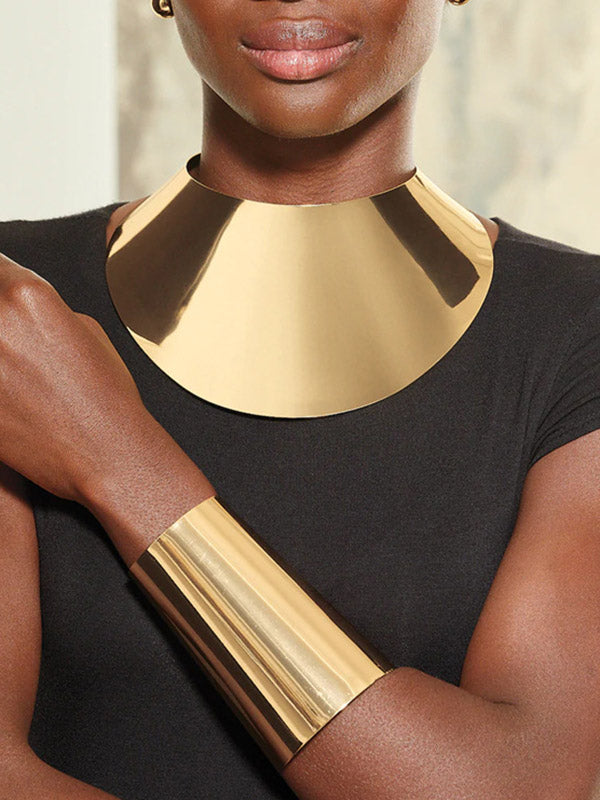 woloong Geometric Necklaces Accessories + Earrings Accessories + Bracelet Accessories Three Pieces Set