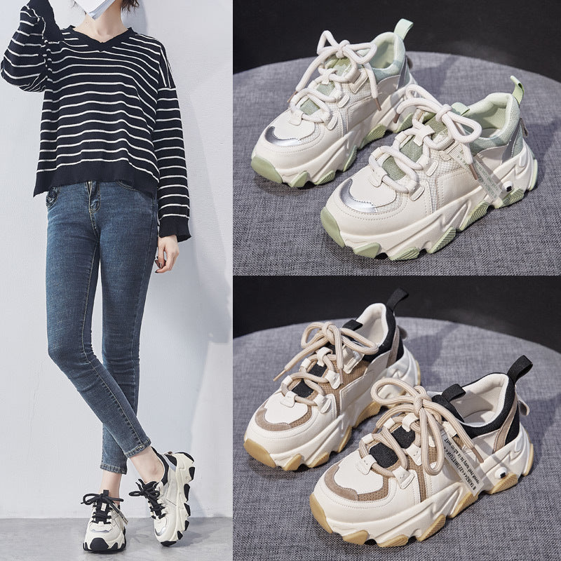 woloong Women's Springtide Platform Height Increasing Jung Ji Sneakers