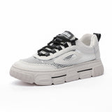 woloong Women's Summer Sports White Large Size Mesh Breathable Sneakers