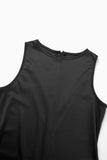 woloong - Black Daily Party Elegant Simplicity Patchwork Feathers Solid Color O Neck Sleeveless Dress Dresses