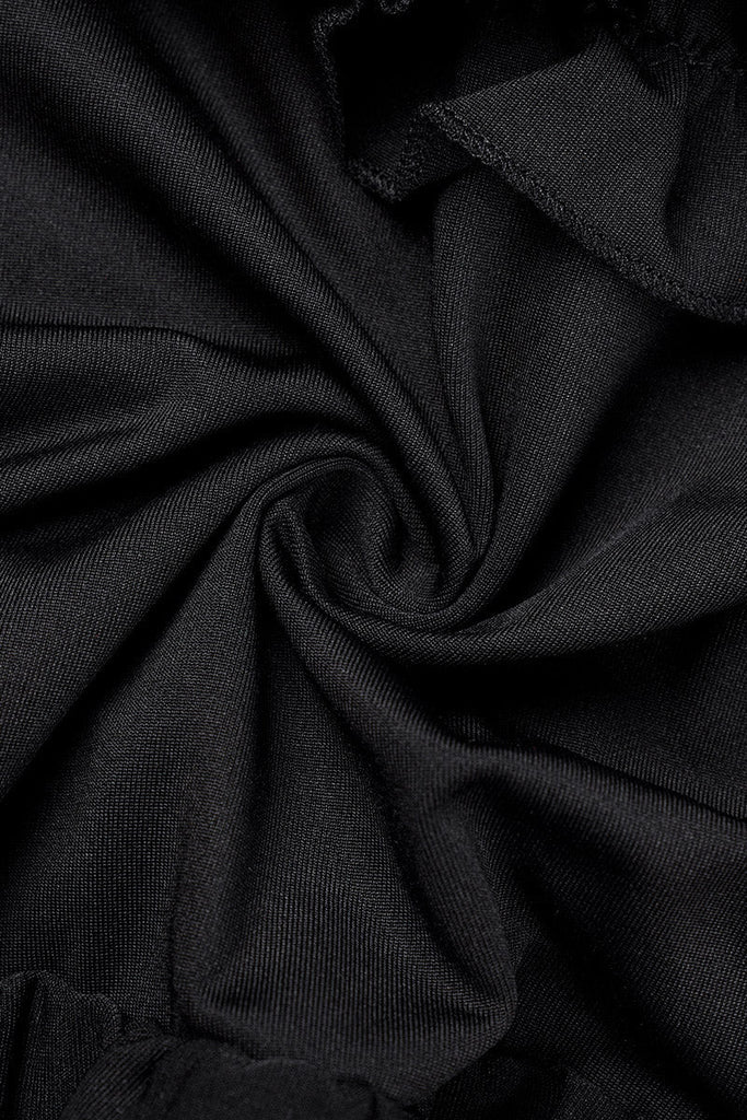 woloong - Black Sexy Sweet Daily Party Backless Solid Color Stringy Selvedge Spaghetti Strap Mini Dress Dresses