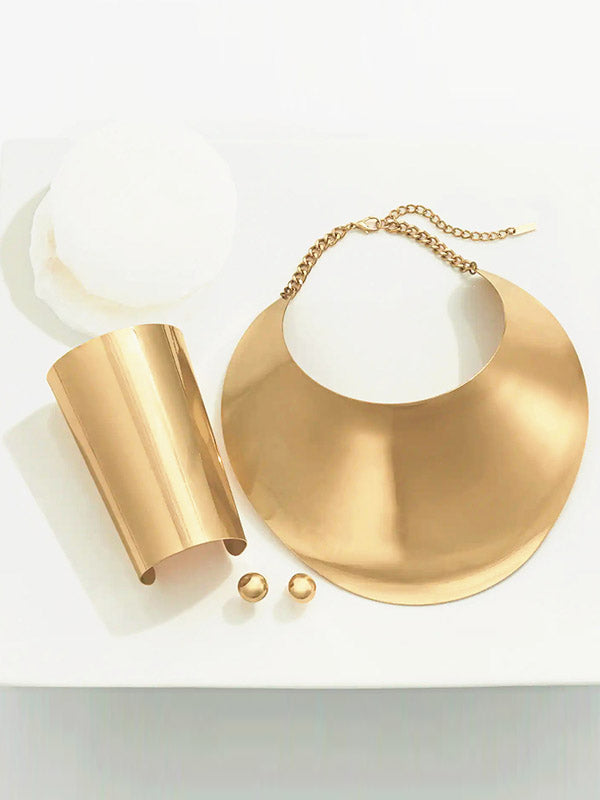 woloong Geometric Necklaces Accessories + Earrings Accessories + Bracelet Accessories Three Pieces Set