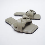 Woven Flat Sandals Women's Shoes Summer New Outer Wear Flat Slippers for Women Slides Women Shoes