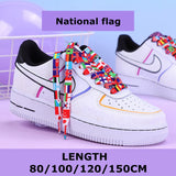 woloong   Flat Shoelaces Rainbow Colour Shoe Laces Casual Canvas Shoes Colorful Shoelace Print Gradient Suitable for All Unisex 1 Pair