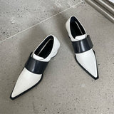 woloong New Brand Women Pumps Fashion Low Round Heel Ladies Slingback Pointed Toe Slip On Oxford Shoes Casual Office Shoe