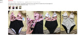 woloong Pink Floral One-Piece Swimsuit Women High Leg Cut Sexy Monokini Bathing Suits New Girls Beach Bathing Suit Swimwear