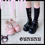 New Gothic Flats Lolita Women's Shoes Harajuku Thick-soled Dark Punk JK Japanese Retro Platform Women's Shoes Kawaii Shoes