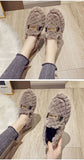 woloong  Autumn and Winter New Outdoor Home Indoor Wool Bag with Cotton Shoes Anti Slip Warm Lady Beans Shoes