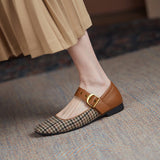 woloong Mary Jane Shoes New Spring Brand Women Pumps Low-heel Female Ladies Shoes Square Toe Buckle Mixed Color Retro Women Shoes