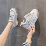 woloong Women's Platform Height Increasing Insole Magic Sneakers