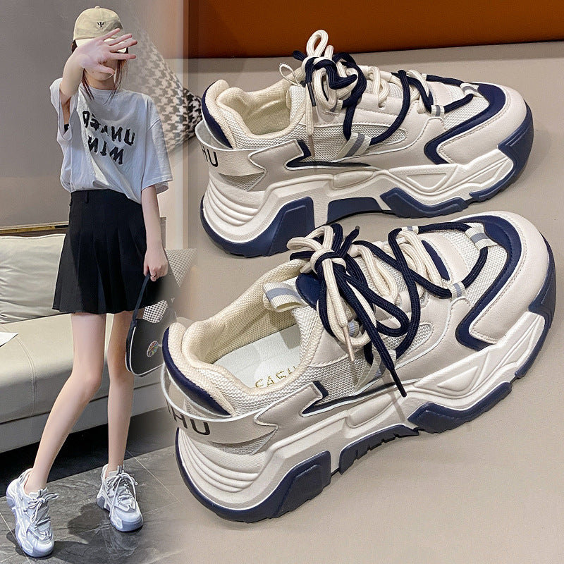 woloong Women's Spring Breathable Increased Fashion Platform Dad Sneakers