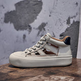 woloong Women's Retro Versatile Roman Breathable Red High Sneakers