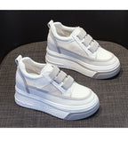 woloong Women's Platform Height Increasing Insole Magic Sneakers