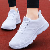 woloong Women's Running All Black Mesh Breathable Jogging Sneakers