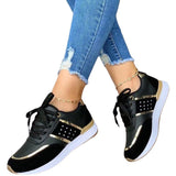woloong Women's Large Size Thick Bottom Color Matching Sneakers