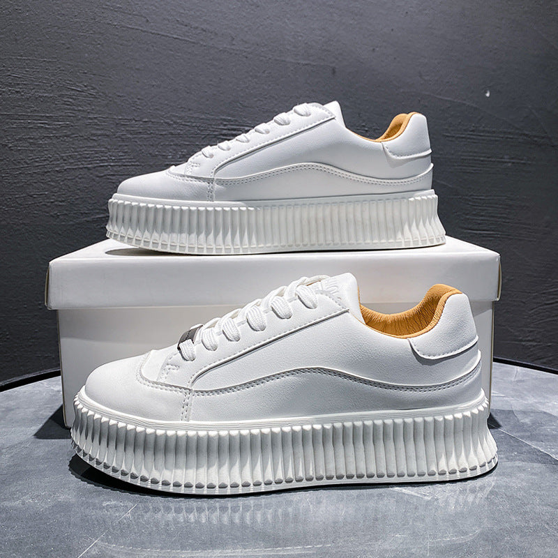 woloong Women's Thick-soled Height Increasing White Korean Sneakers