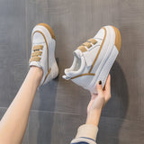 woloong Women's Platform Height Increasing Insole Magic Sneakers