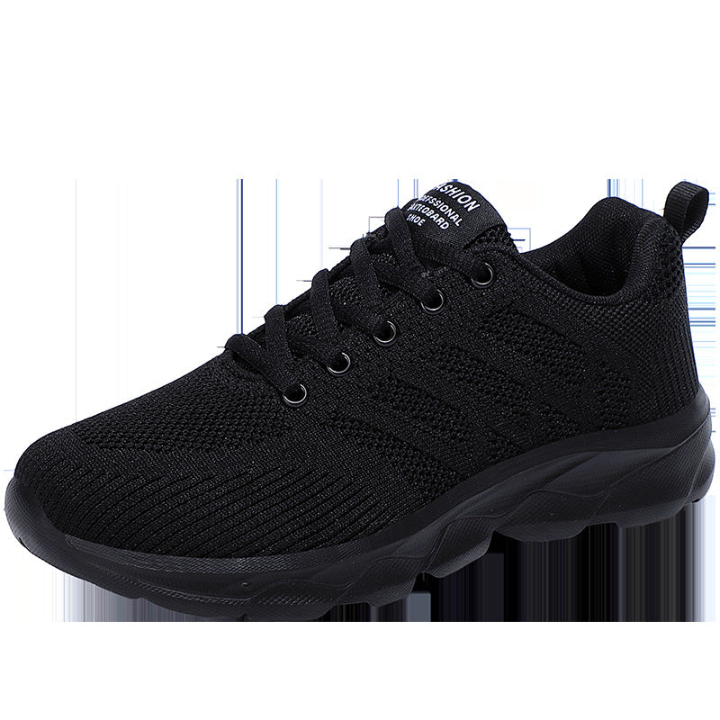 woloong Women's Running All Black Mesh Breathable Jogging Sneakers