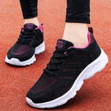 woloong Women's Running All Black Mesh Breathable Jogging Sneakers