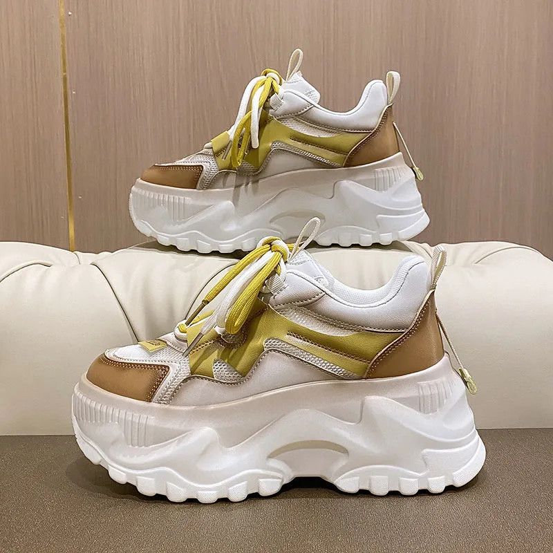 woloong Women's Mesh Breathable All-match Thick Bottom Summer Sneakers