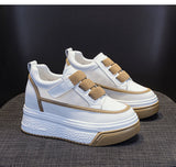 woloong Women's Platform Height Increasing Insole Magic Sneakers