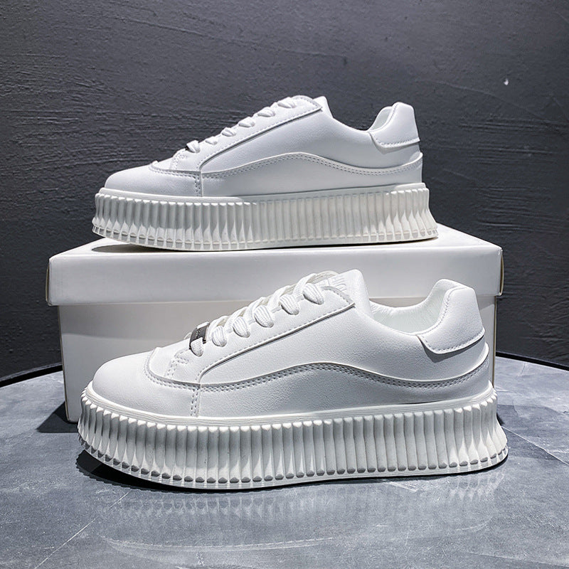 woloong Women's Thick-soled Height Increasing White Korean Sneakers