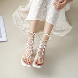 WOLOONG Women's Chunky French Ankle-strap Buckle Sweet Open Heels