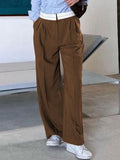 woloong Weekeep Streetwear Baggy Suit Pants Vintage Patchwork Low Rise Straight Casual Pants Korean Fashion Women Capris Jogging Trouser