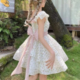 woloong Flower Girl for a Fairy Wedding Cottagecore Princesscore Fairycore Coquette Kawaii Dress