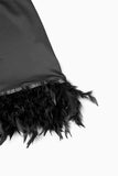 woloong - Black Daily Party Elegant Simplicity Patchwork Feathers Solid Color O Neck Sleeveless Dress Dresses