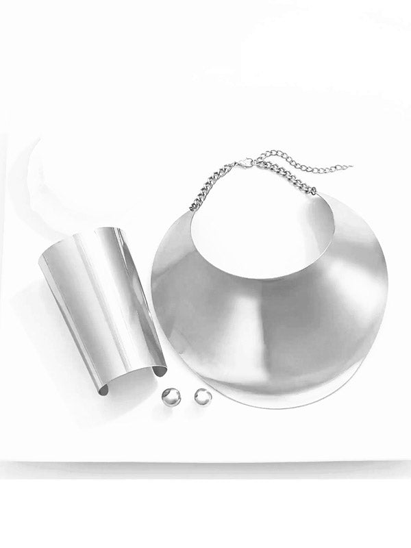 woloong Geometric Necklaces Accessories + Earrings Accessories + Bracelet Accessories Three Pieces Set