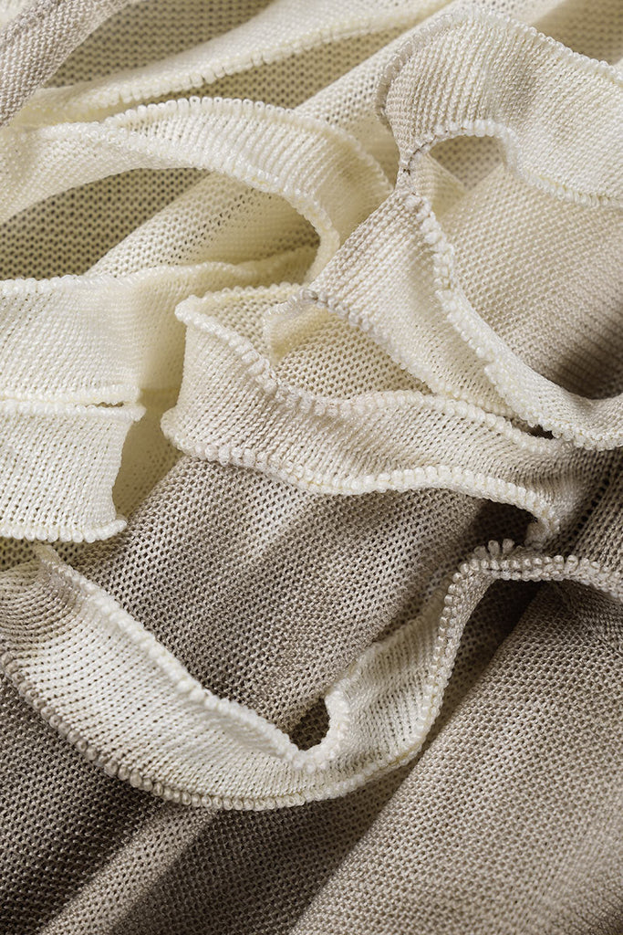 woloong - Apricot Sexy Print Bandage Tie-dye Backless Halter Sleeveless Dress Dresses