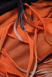 woloong - Apricot Street Tie Dye Tassel Patchwork Backless One Step Skirt Dresses