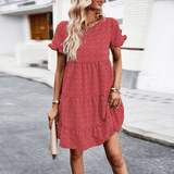 Woloong Meadow Breeze Casual Vacation Printed Dress