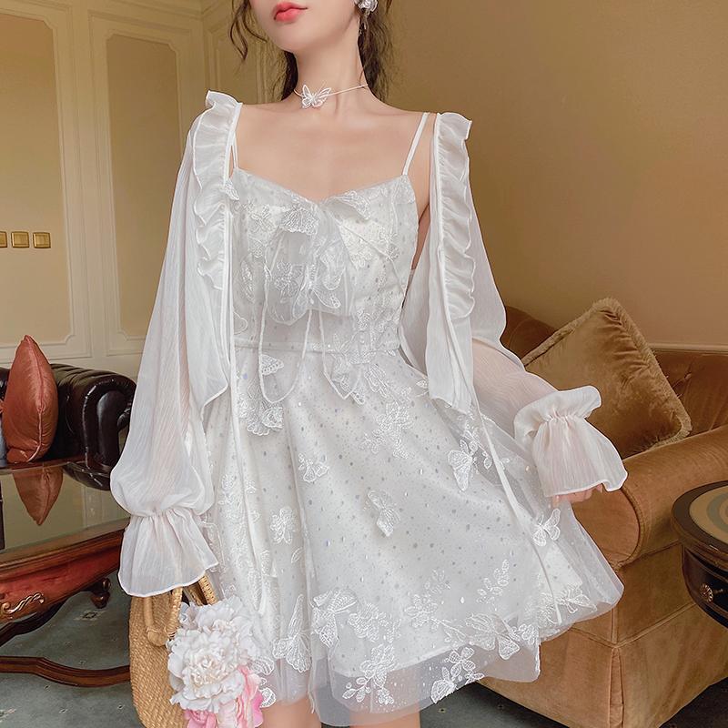 French Fairy Dress Women Elegant Sleeveless Chiffon Mini Dress Casual Floral Print Korean Kawaii Summer Dress Women