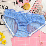 Japanese Cute Lolita Sexy Lace Panties For Women Mesh Transparent Underwear Thin Thong Brief Strawberry Lingerie For Teen Girl