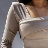 Women Autumn Winter T shirt Off Shoulder Oblique Neck Strapless Backless Long Sleeve Solid Color Ladies Slim Shirt femme