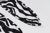 woloong Zebra Print Long Sleeve V-Neck Bandage Sexy Mini Dress Autumn Winter Women Fashion Streetwear Outfits Party Wear