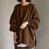 Woloong Autumn Sweatshirt Women Long Sleeve Loose Hoodies Pullover Winter Casual Split Sweatshirts Hooded Streetwear
