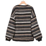 Woloong  Autumn Pullover Women Vintage Striped Oversize Sweater Long Sleeve Knitted Tops Hip Hop  Streetwear Pullover Female