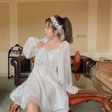 French Fairy Dress Women Elegant Sleeveless Chiffon Mini Dress Casual Floral Print Korean Kawaii Summer Dress Women