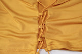 woloong    Solid Long Sleeve Drawstring Ruched Crop Top Sexy Mini Dress 2 Piece Set  Fall Fashion Bodycon Elegant Clothing Y2K