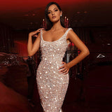 woloong mini dress sparkly crystals high neck long sleeve transparent silver women evening tassels party dress