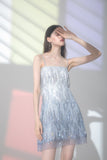 Evening Party Elegant Diamonds Tassel Dress Vestiso Spaghetti Strap A-Line Bodycon Mini Dress Women Summer Dresses