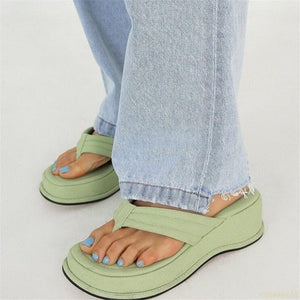 woloong Fashion Slippers Women Clip Toe Sandal Wedge Platform Shoes Women Casual Beach Dress Heels Slipper Female Flip Flops Shoes Woman