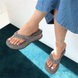 woloong Fashion Slippers Women Clip Toe Sandal Wedge Platform Shoes Women Casual Beach Dress Heels Slipper Female Flip Flops Shoes Woman