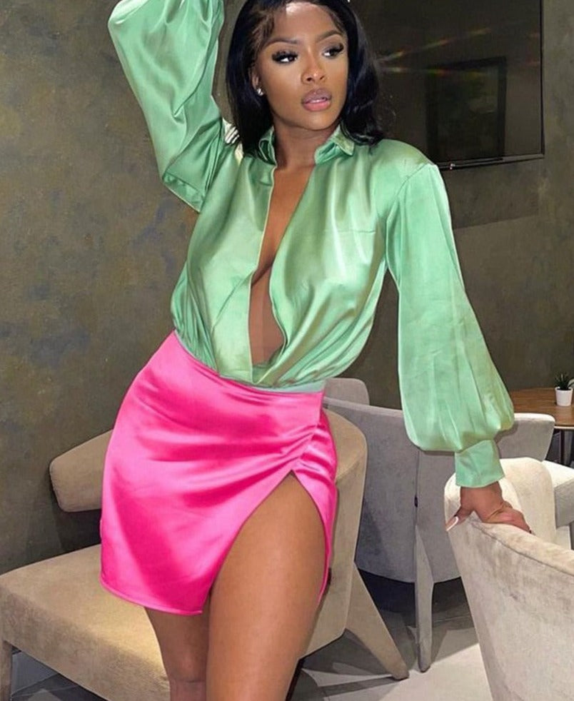 woloong Women Fashion Revealing Bodycon Slim Solid Swing Collar Long Sleeves Mini Dress Fall Clothing Sexy Streetwear