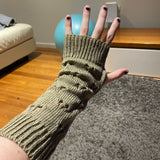 New Warmer Winter Women Gloves Stylish Hand Gloves Girl Arm Crochet Knitting Hollow Heart Mitten Warm Fingerless Gloves