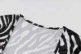 woloong Zebra Print Long Sleeve V-Neck Bandage Sexy Mini Dress Autumn Winter Women Fashion Streetwear Outfits Party Wear