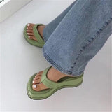 woloong Fashion Slippers Women Clip Toe Sandal Wedge Platform Shoes Women Casual Beach Dress Heels Slipper Female Flip Flops Shoes Woman